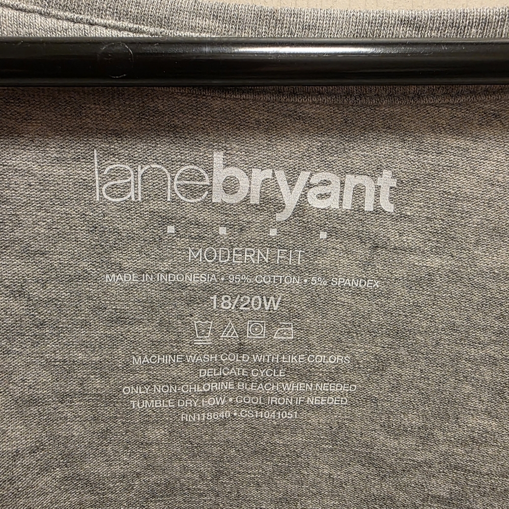 🌴 Lane Bryant Gray Long Sleeve Tee GUC - Picture 5 of 5